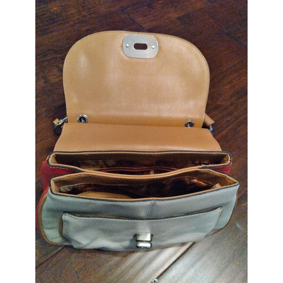 Cole Haan Satchel Top Handle Bag Leather Colorblock Small Designer Purse - Picture 5 of 8